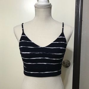 Zipped navy crop top